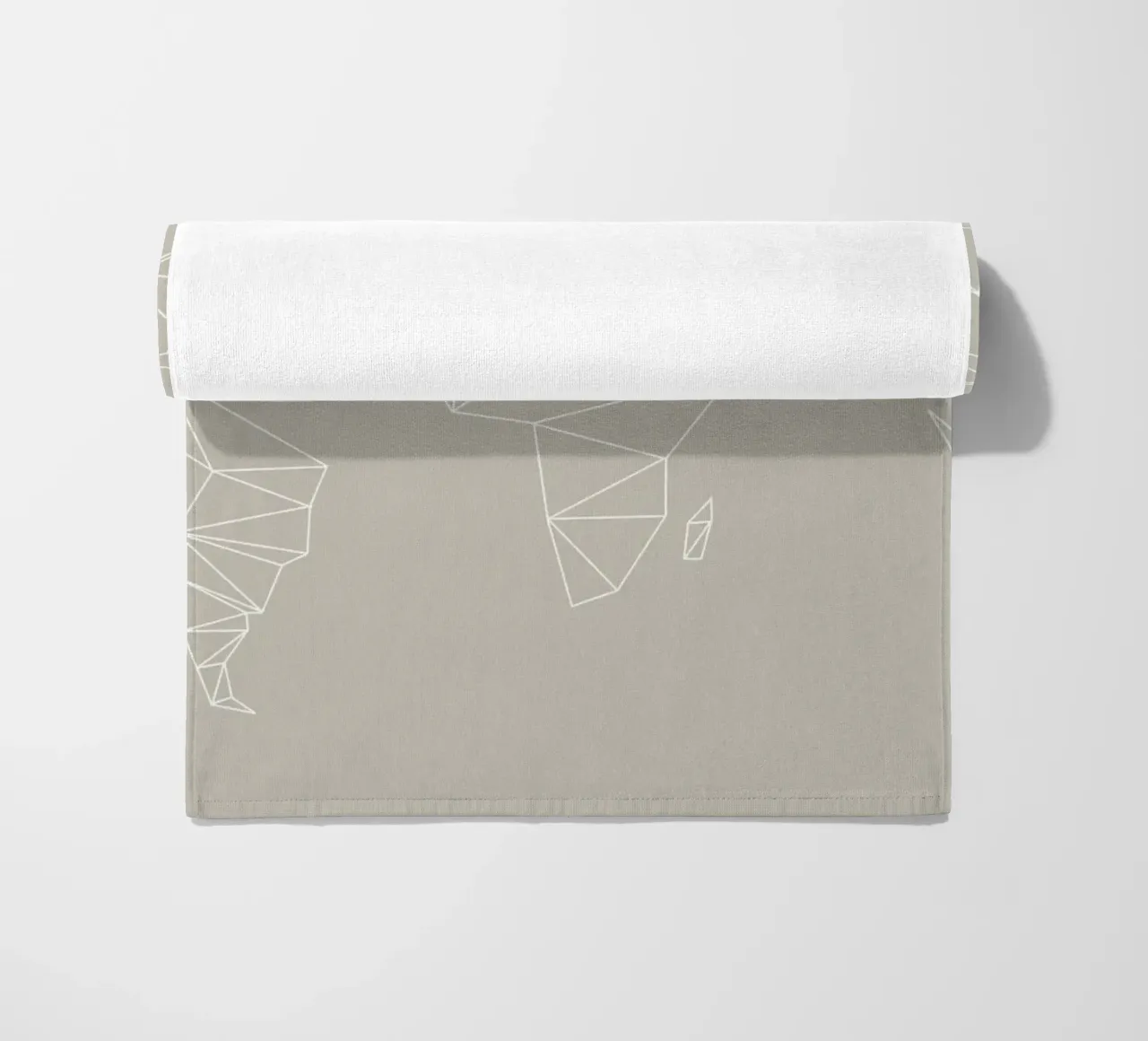 Geometrical World Map Beige Greige Creme telo mare da Studio Nahili