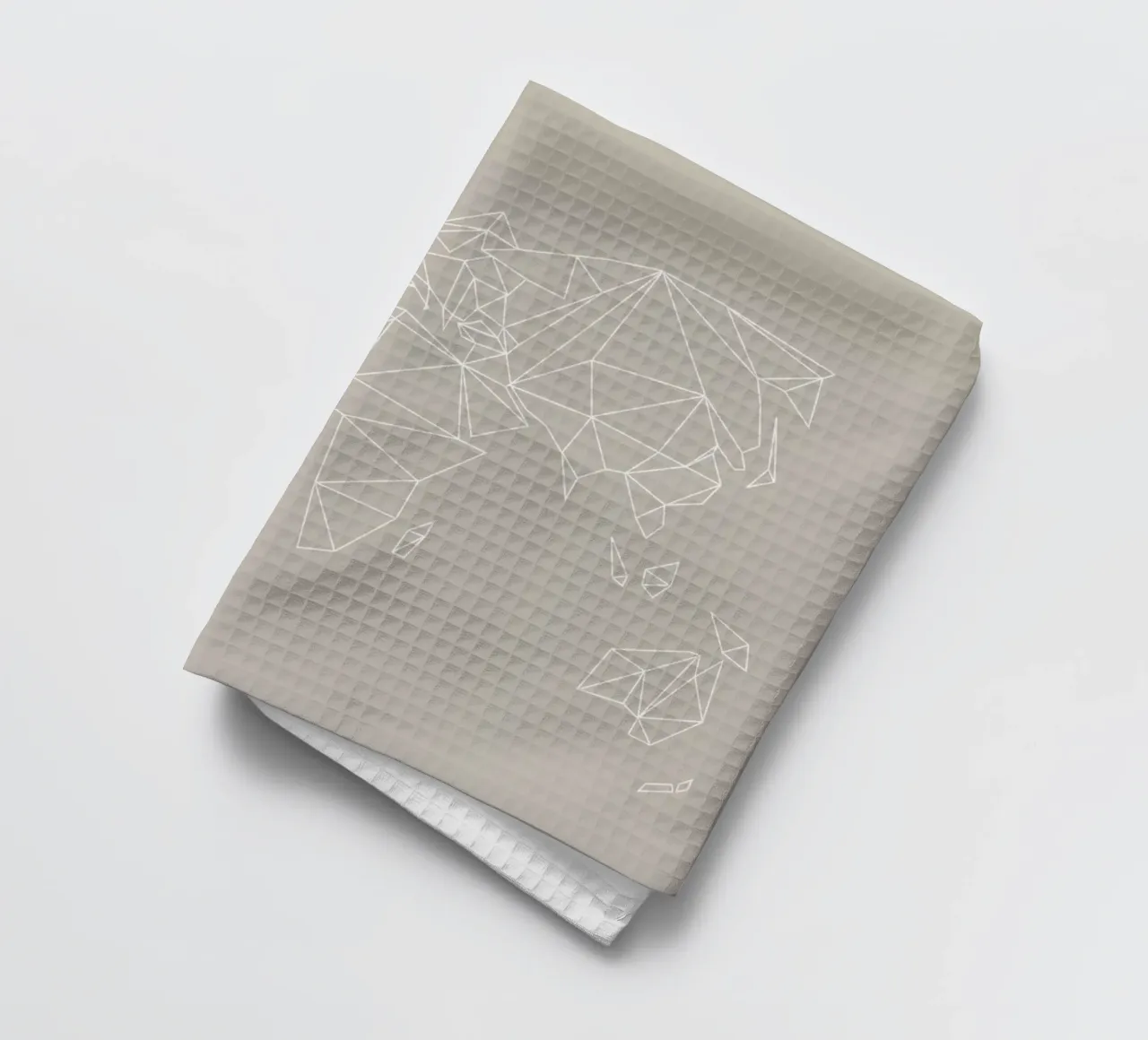 Geometrical World Map Beige Greige Creme canovaccio da cucina da Studio Nahili