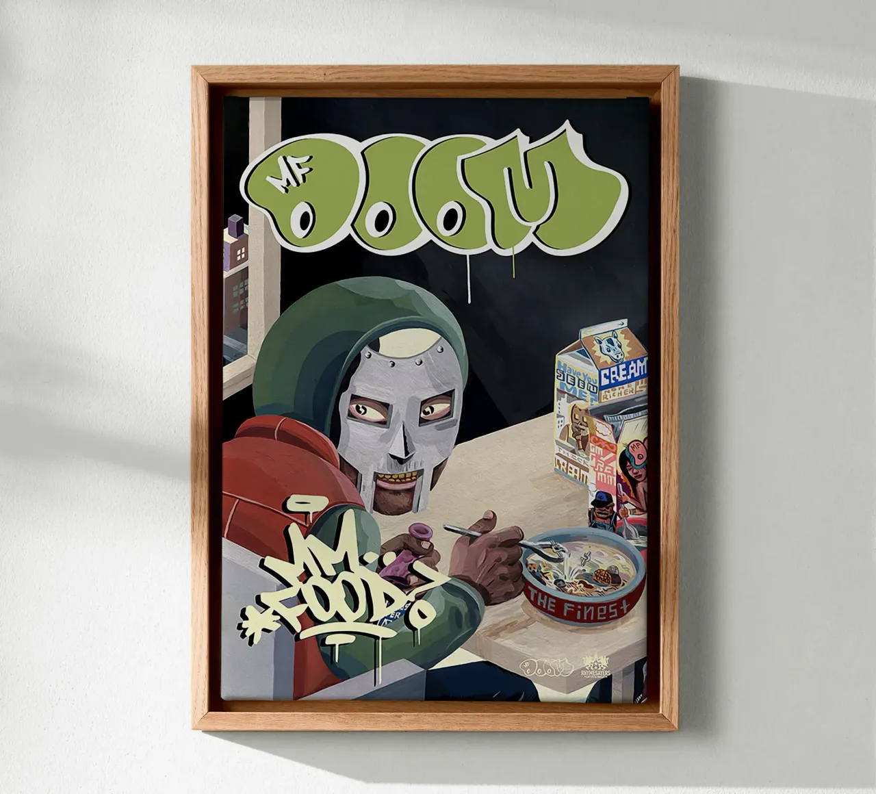 Mm..Food / MF DOOM Leinwand mit Schattenfugenrahmen von Attaboy Dsgn