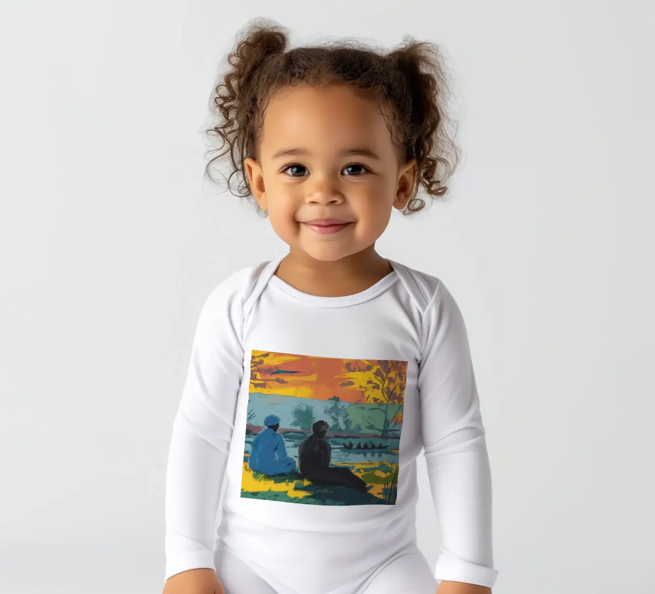 Lebendige Baumharmonie Langarm Babybody von Solestice Strokes