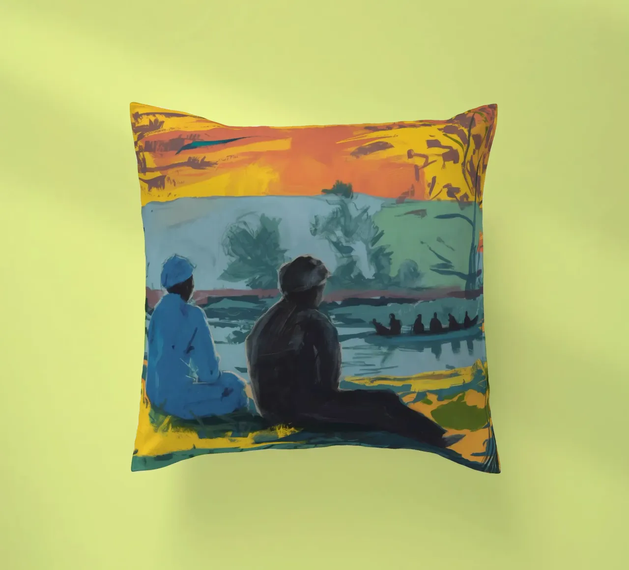 Vibrant Tree Harmony decorative cushion by Solestice Strokes