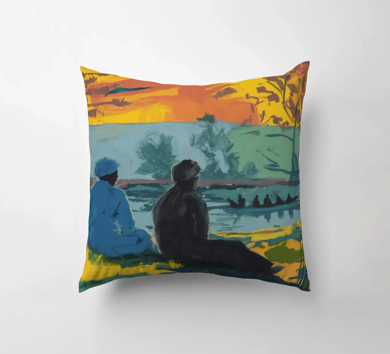 Vibrant Tree Harmony decorative cushion by Solestice Strokes