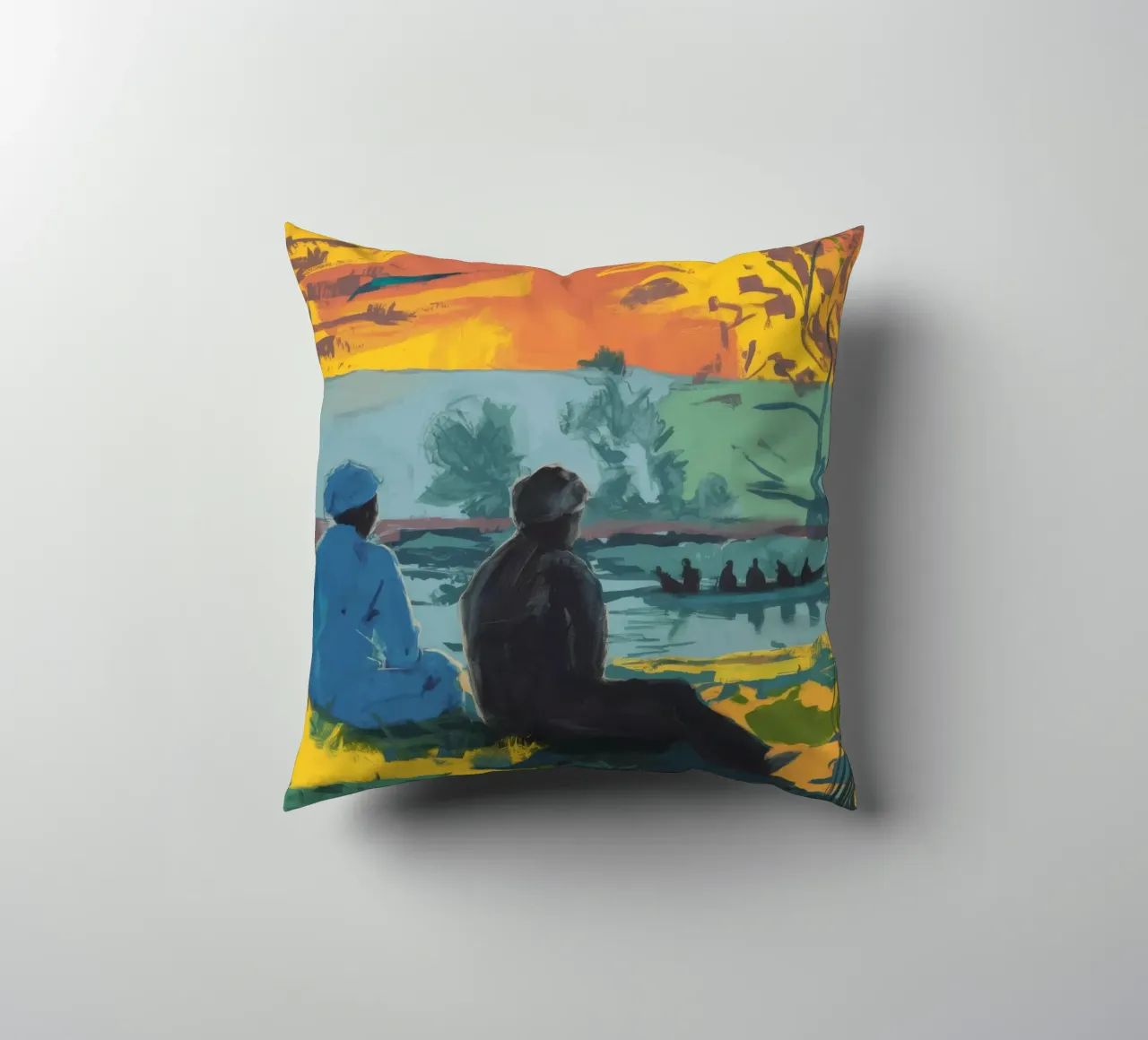 Vibrant Tree Harmony decorative cushion by Solestice Strokes