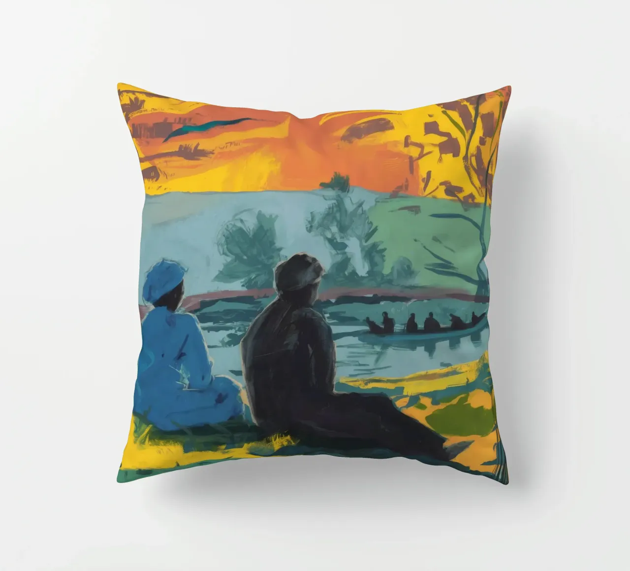 Vibrant Tree Harmony decorative cushion by Solestice Strokes