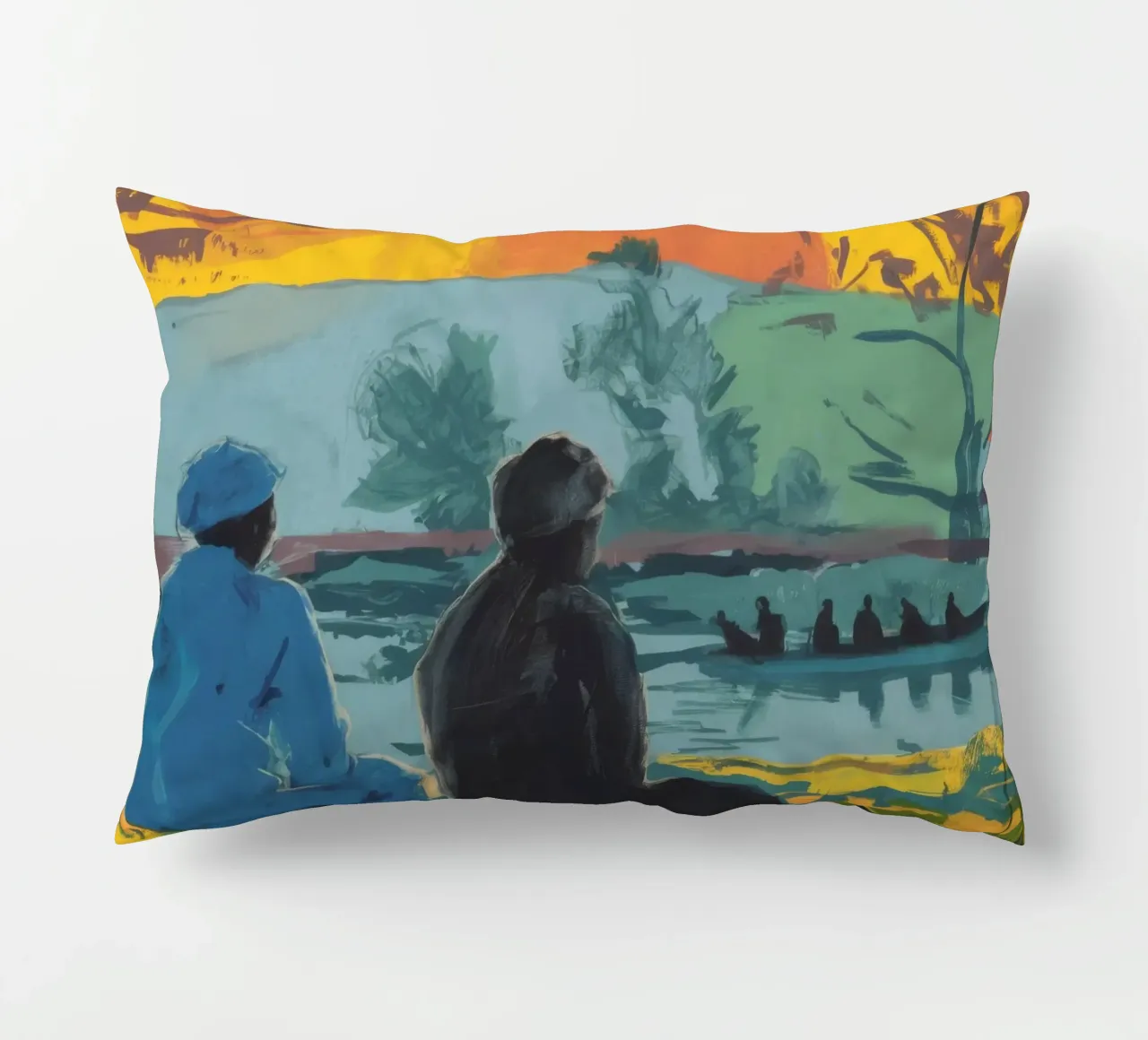 Vibrant Tree Harmony decorative cushion by Solestice Strokes
