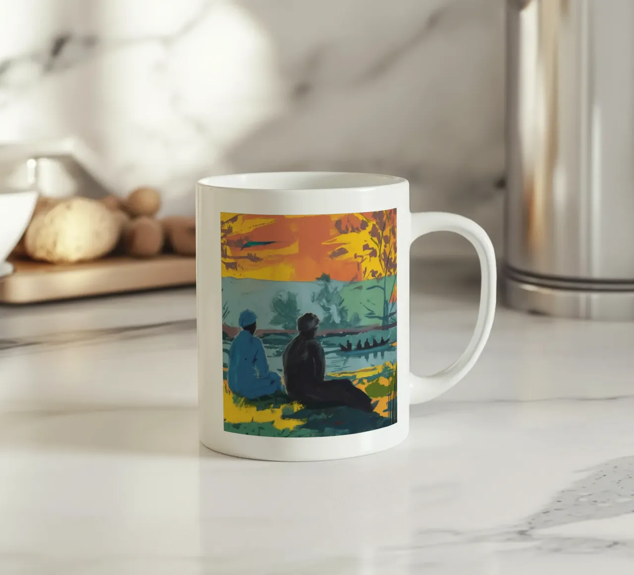 Vibrant Tree Harmony ceramic mug by Solestice Strokes