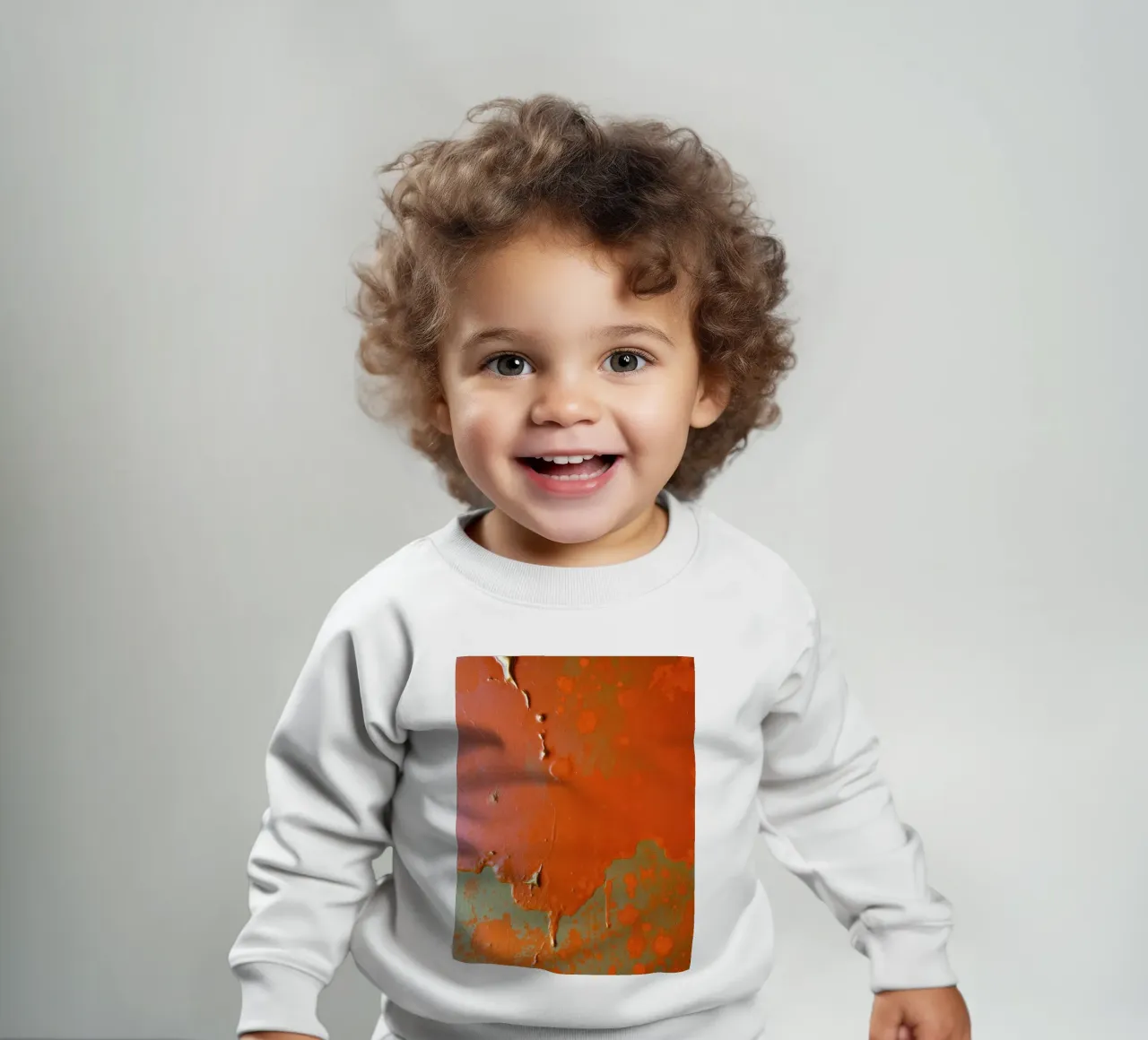 di vernice scrostata che rivela strati di colore su felpa neonato da DesignDoodle