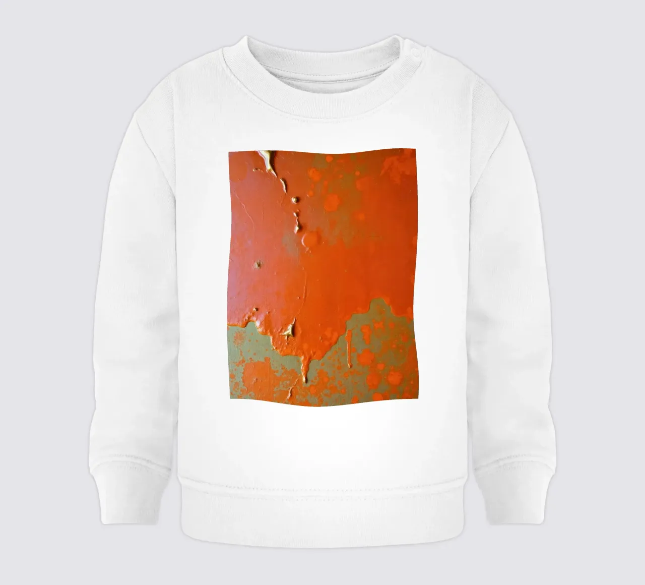 di vernice scrostata che rivela strati di colore su felpa neonato da DesignDoodle