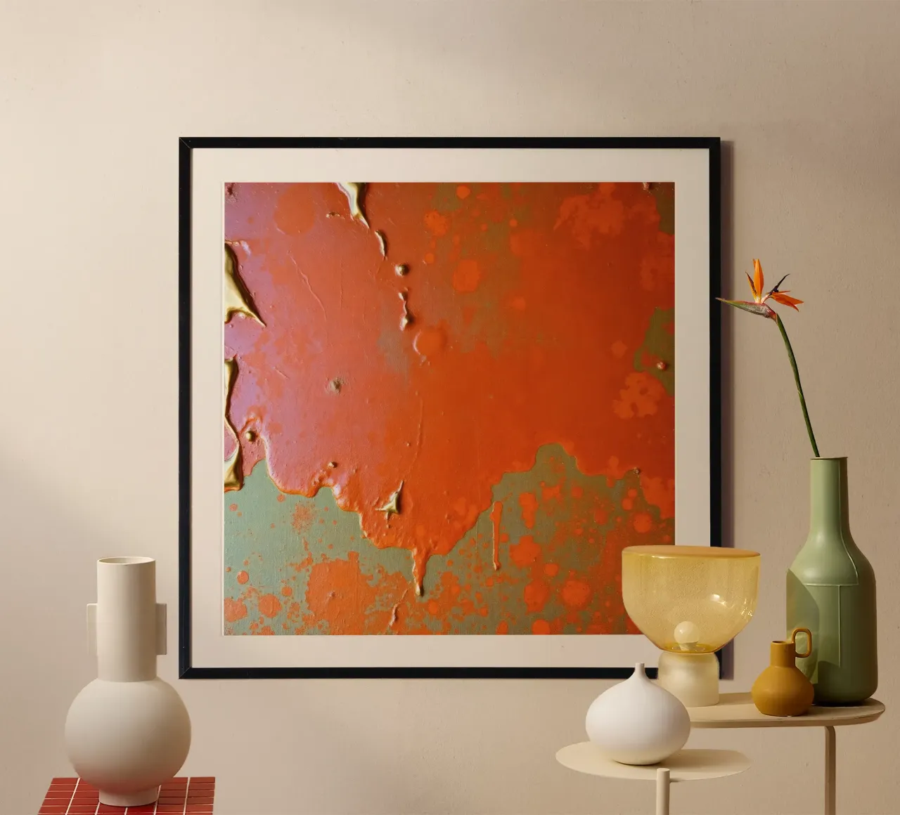 texture of peeling paint revealing layers of color on hahnemühle by DesignDoodle