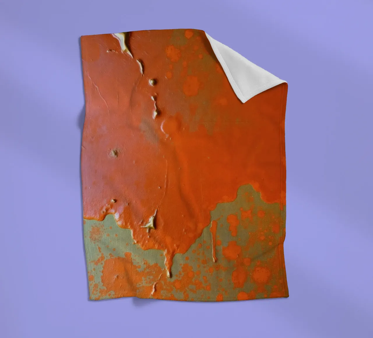 texture of peeling paint revealing layers of color on fleece blanket by DesignDoodle