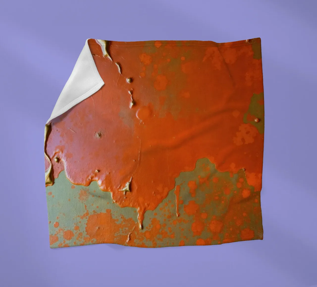 texture of peeling paint revealing layers of color on fleece blanket by DesignDoodle