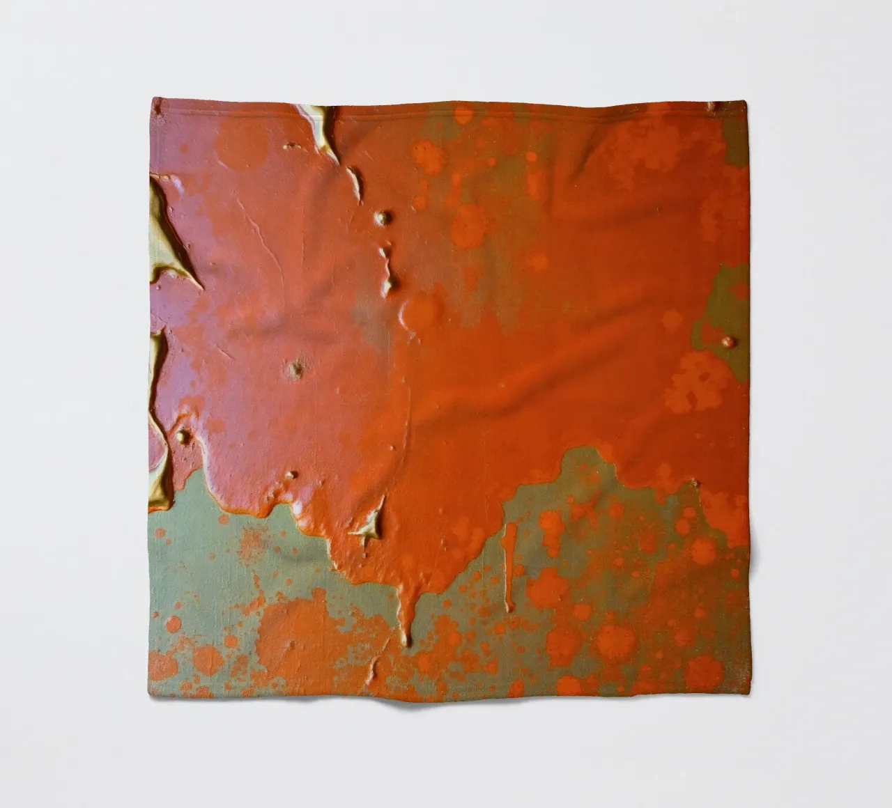 texture of peeling paint revealing layers of color on fleece blanket by DesignDoodle