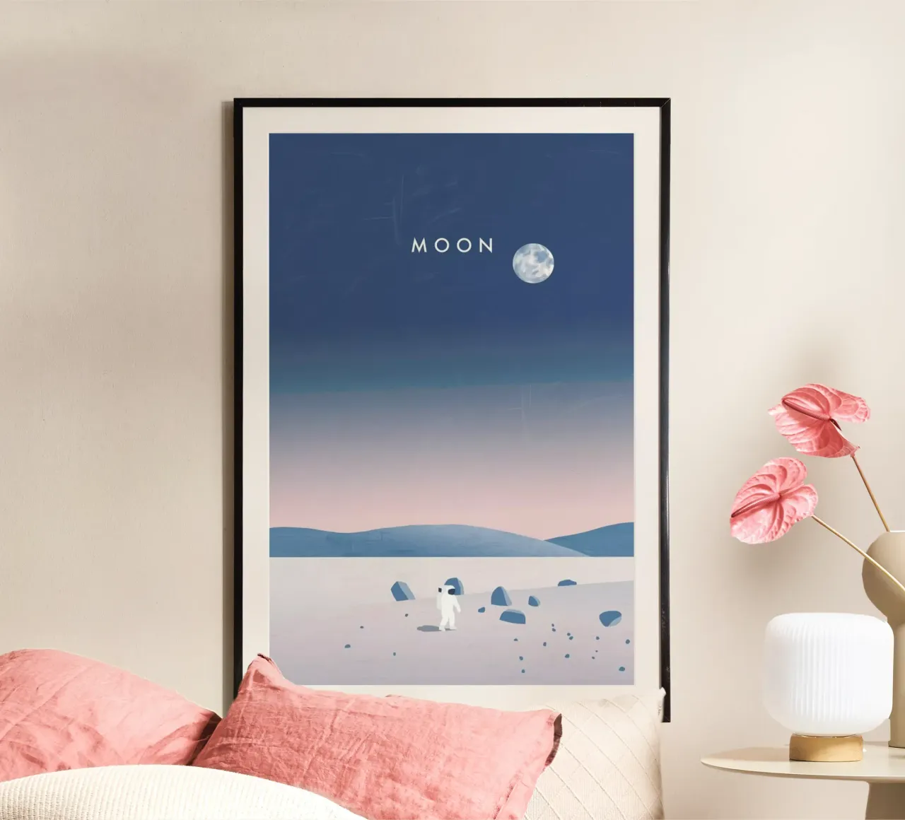 Moon poster con telaio in plastica da Katinka Reinke