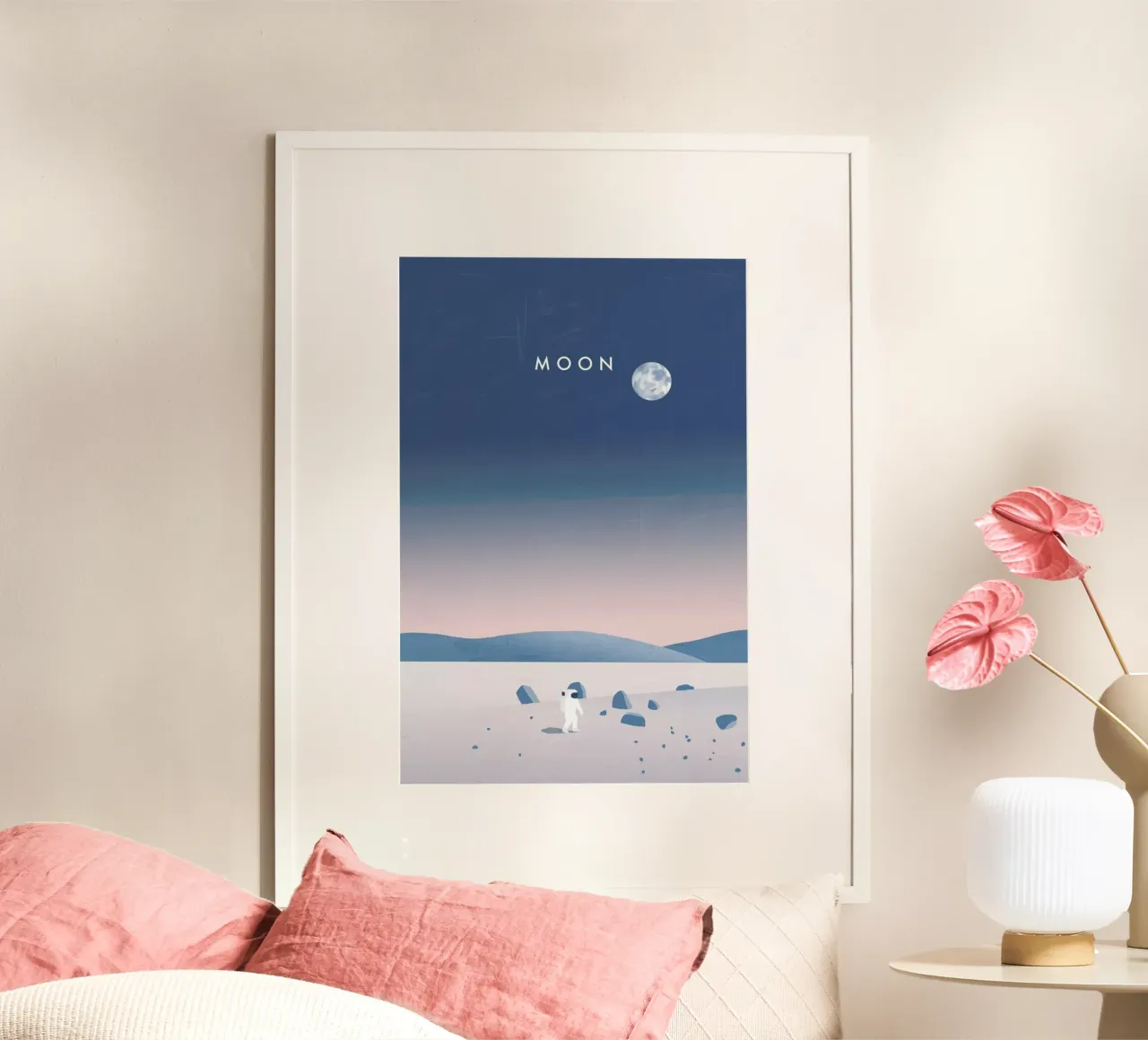 Moon poster con telaio in plastica da Katinka Reinke