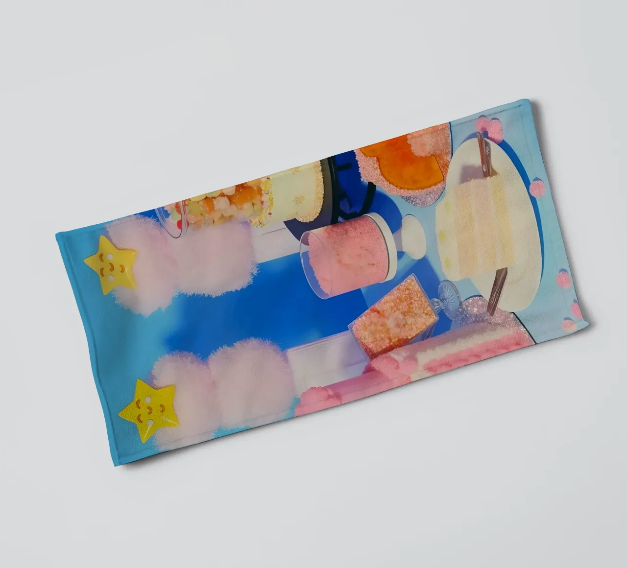 Retro desserts cake nostalgia 80s pastries jelly cream straw asciugamano da bagno da heaventrain