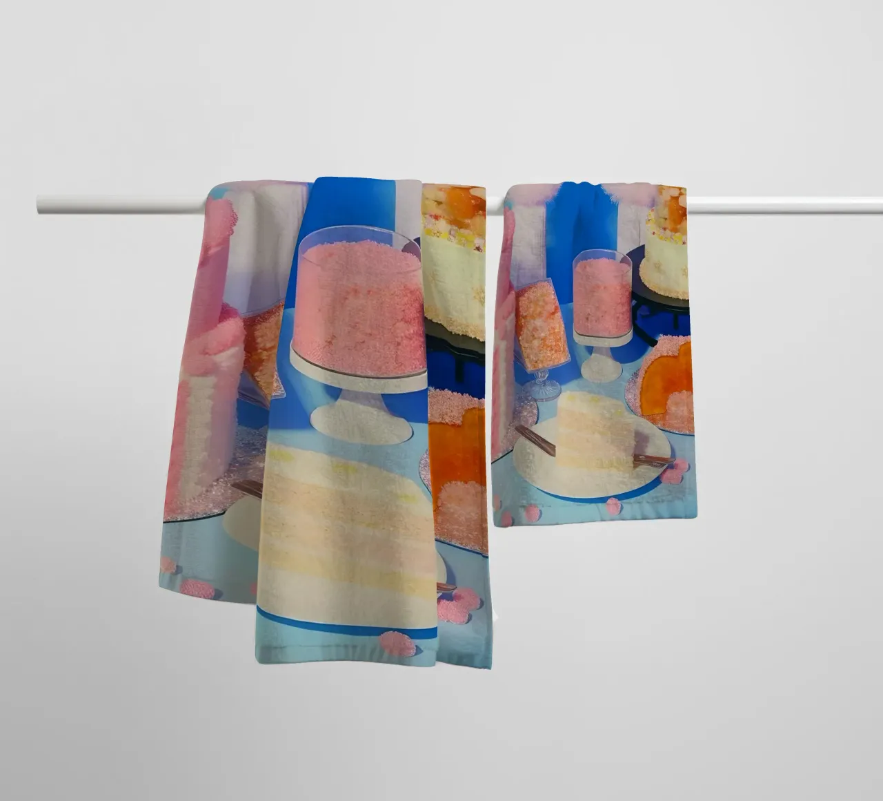 Retro desserts cake nostalgia 80s pastries jelly cream straw asciugamano da bagno da heaventrain
