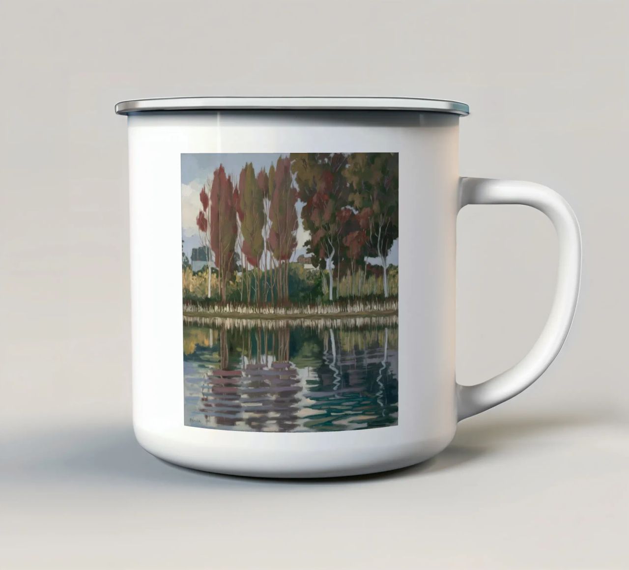 Specchio della linea Autunno tazza in smalto da Solestice Strokes