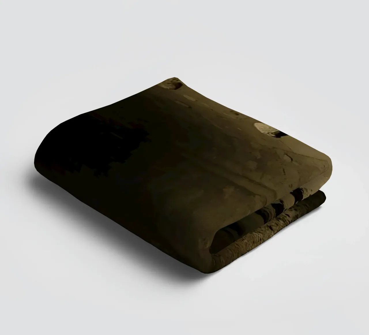 A dark, mysterious tunnel with rocky walls illuminated towel by DesignDoodle