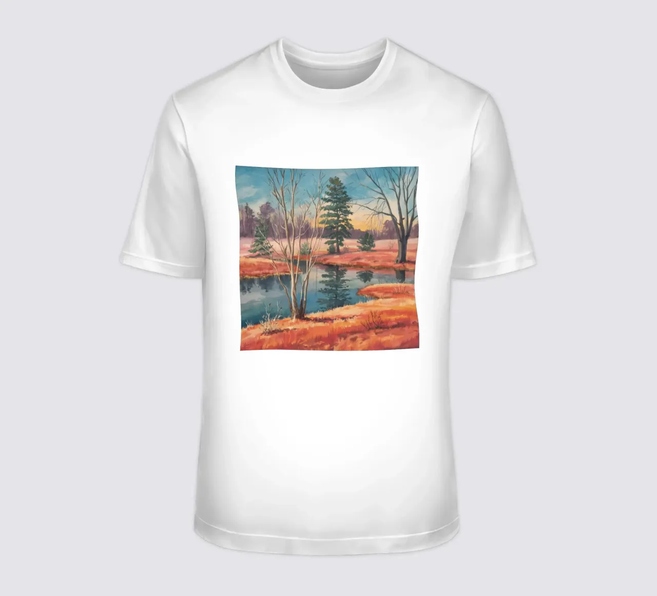 Riflesso del prato di pesca t-shirt da Solestice Strokes