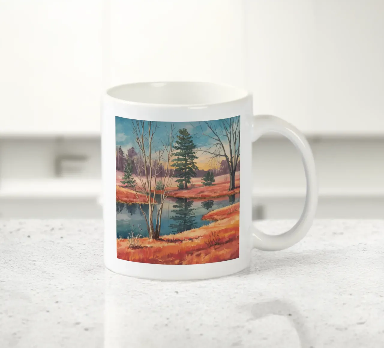Riflesso del prato di pesca tazza in ceramica da Solestice Strokes