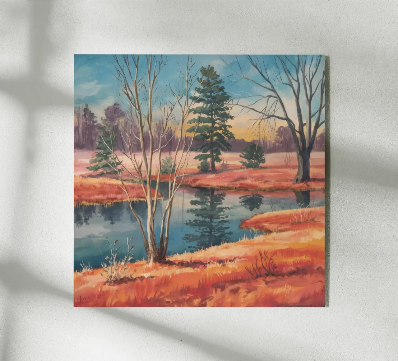 Riflesso del prato di pesca plexiglass da Solestice Strokes