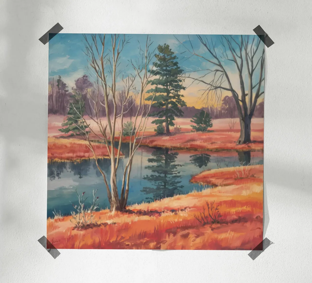 Riflesso del prato di pesca carta hahnemühle da Solestice Strokes