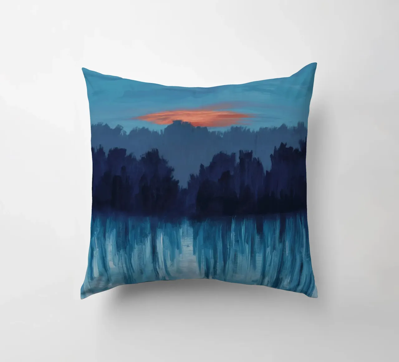 Voile de la forêt du crépuscule coussin de Solestice Strokes