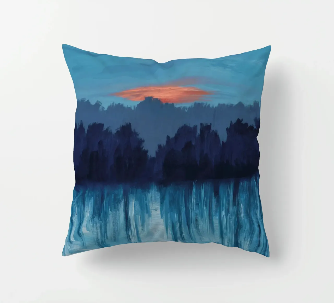 Voile de la forêt du crépuscule coussin de Solestice Strokes