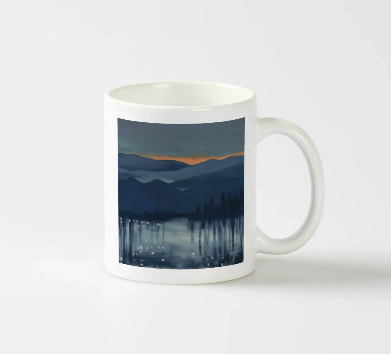 Riflessioni sulla montagna silenziosa tazza in ceramica da Solestice Strokes