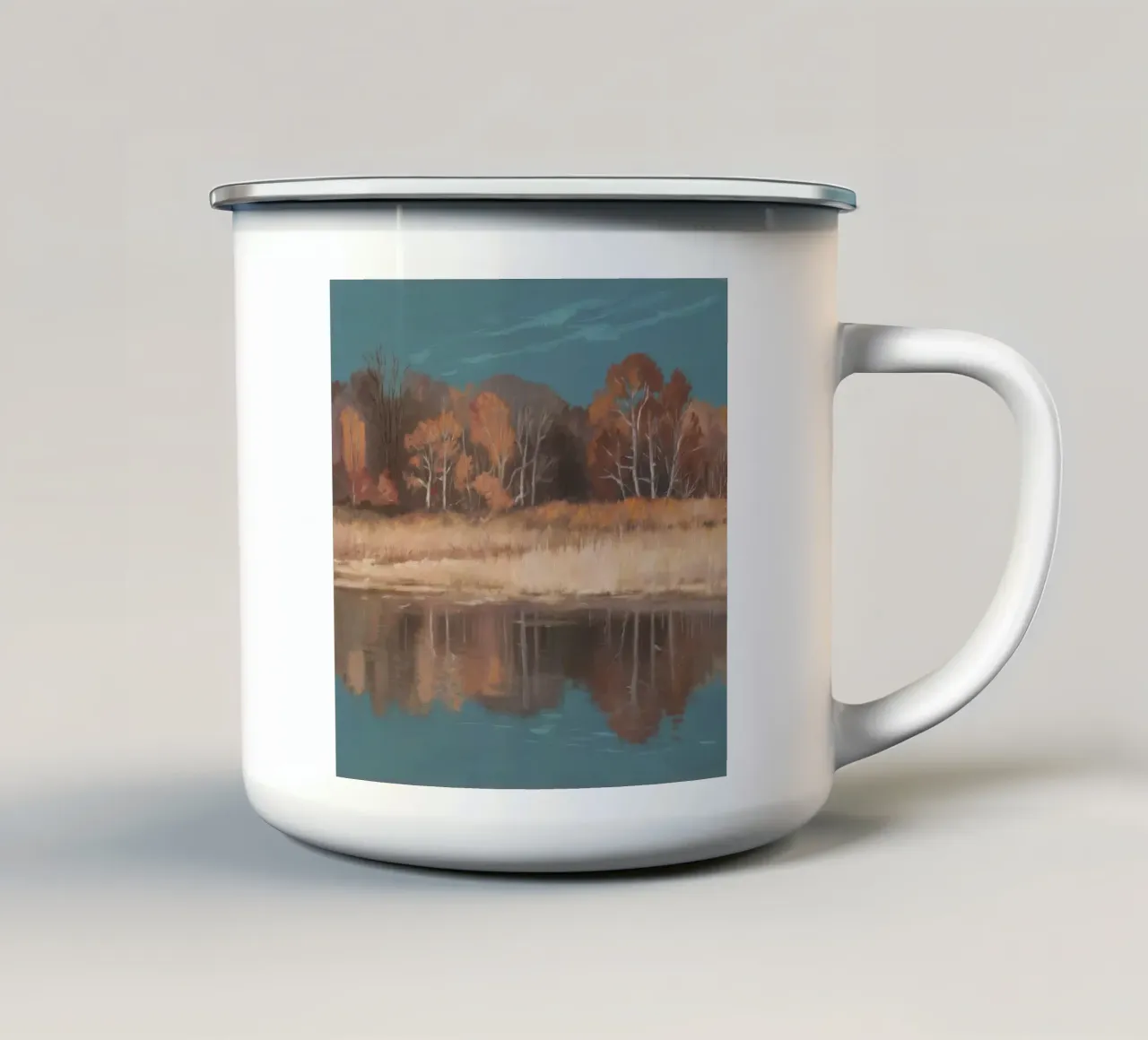 Bordo autunnale luminoso tazza in smalto da Solestice Strokes