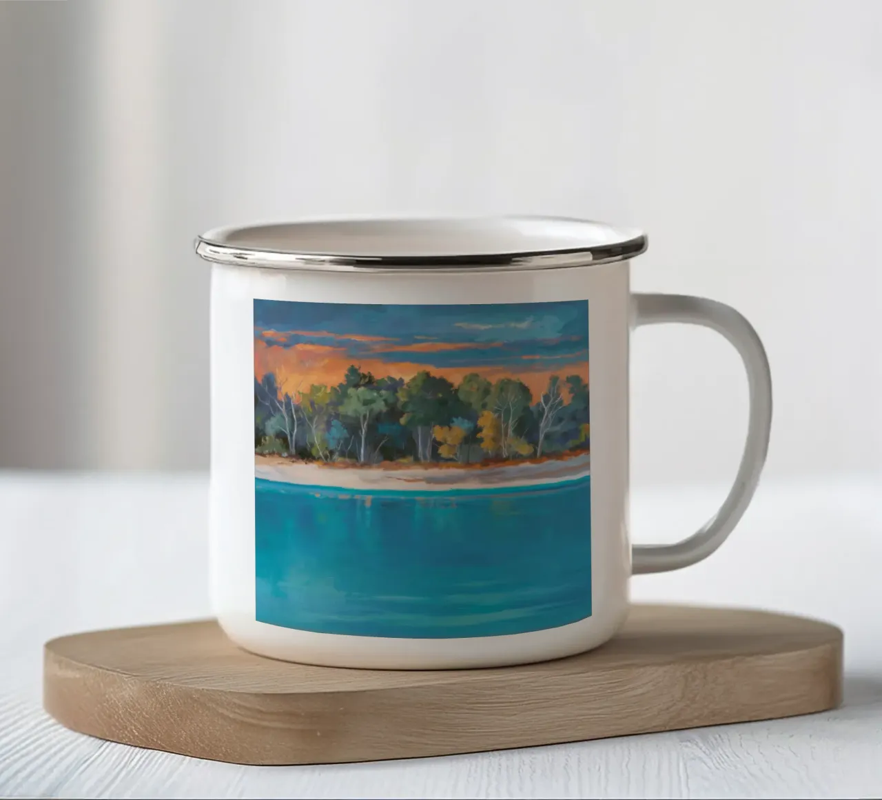 Impulso del tramonto tropicale tazza in smalto da Solestice Strokes