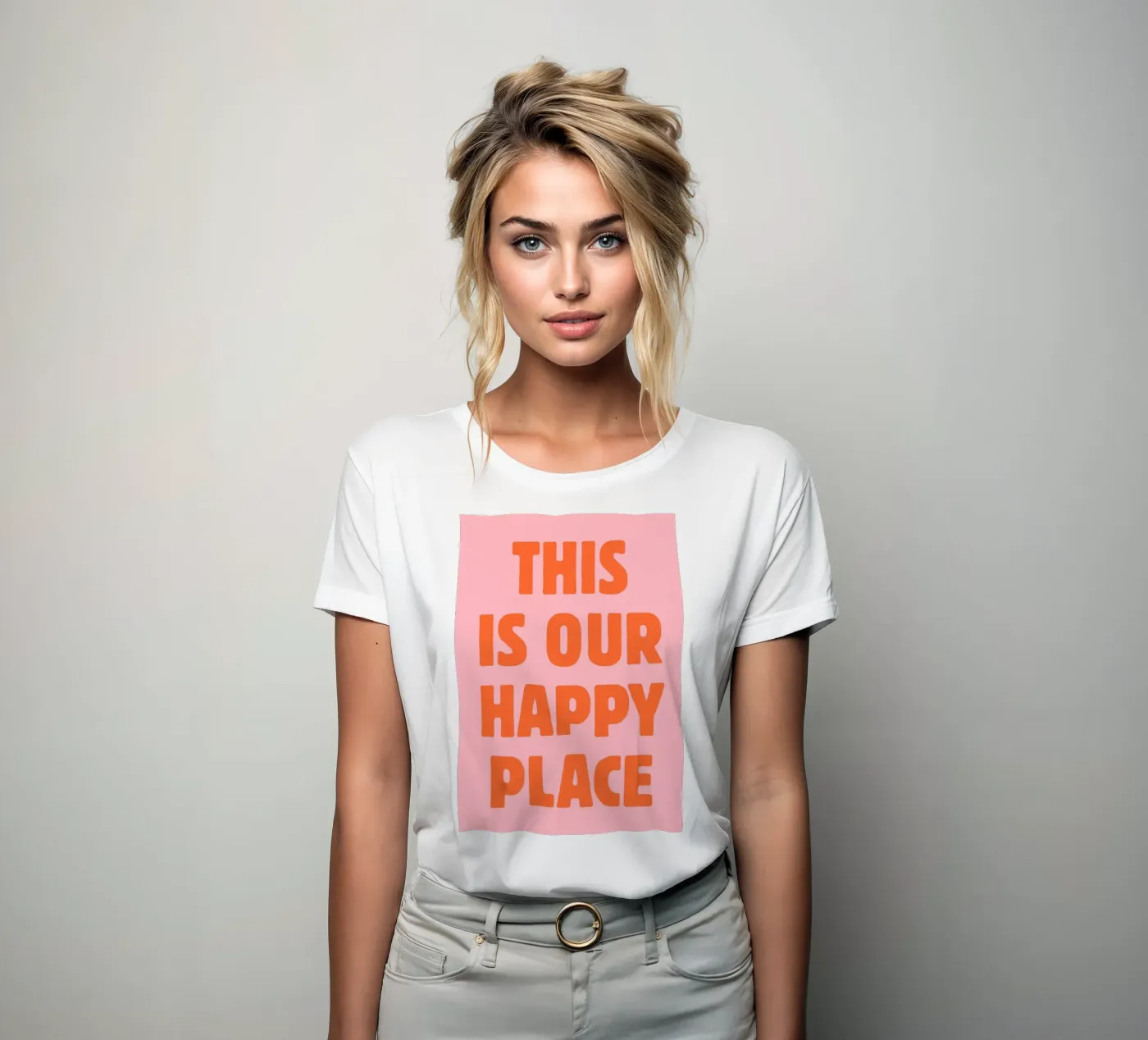 This is our happy place women's fitted t-shirt by pdigitalprints
