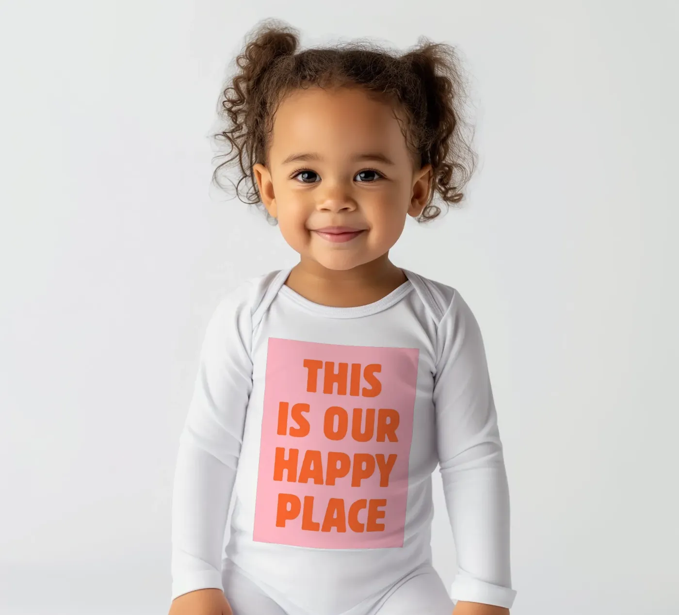 This is our happy place long-sleeve baby romper by pdigitalprints