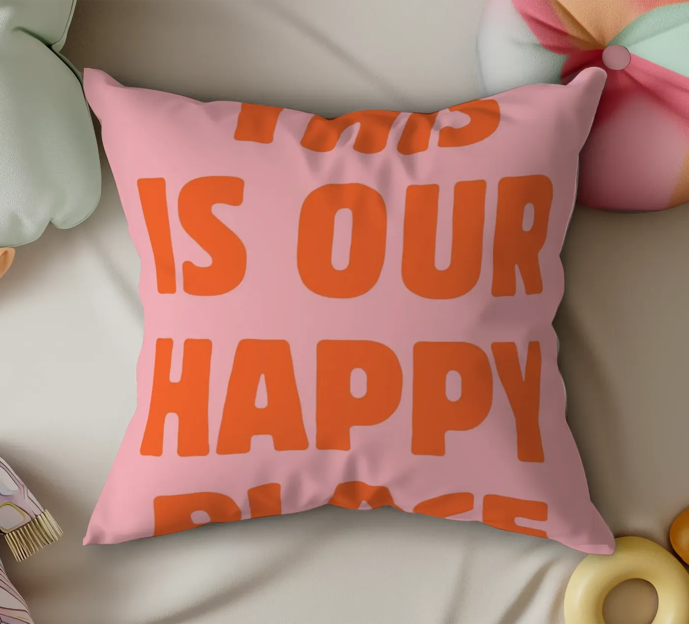 This is our happy place decorative cushion by pdigitalprints