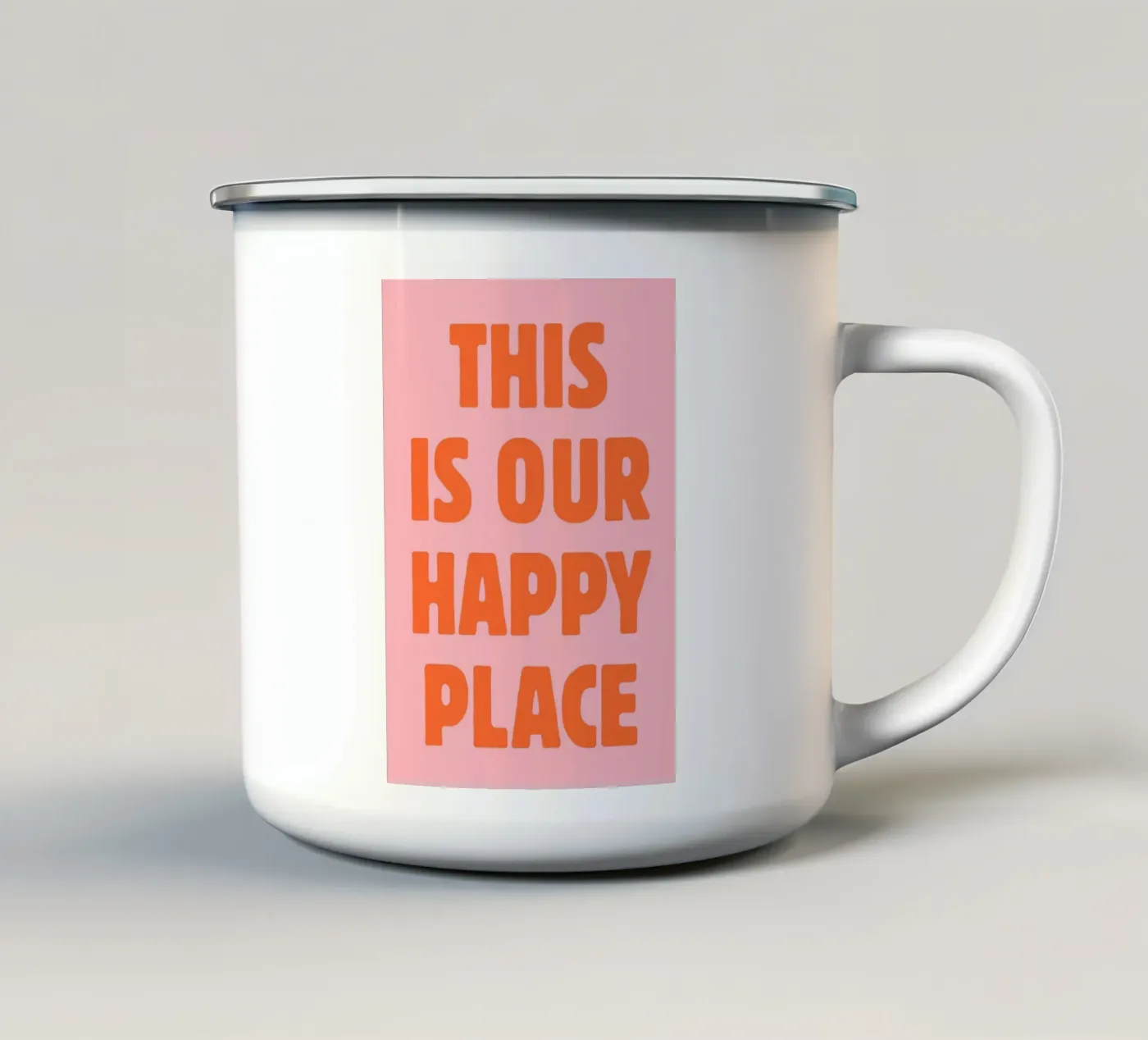 This is our happy place enamel mug by pdigitalprints