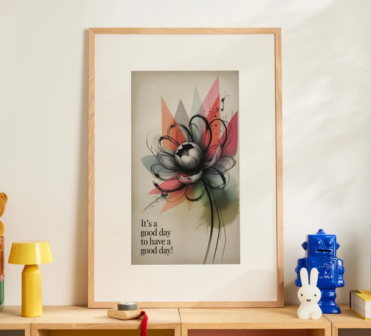 It‘s a good day poster con telaio in legno da 20 Farben