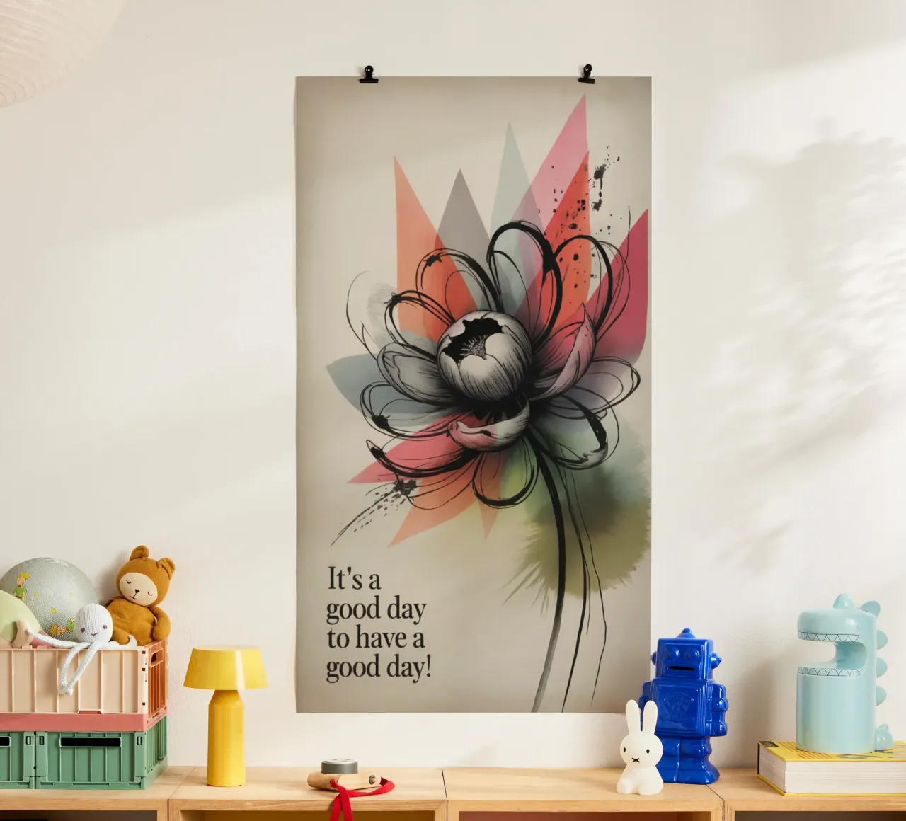 It‘s a good day poster con telaio in legno da 20 Farben