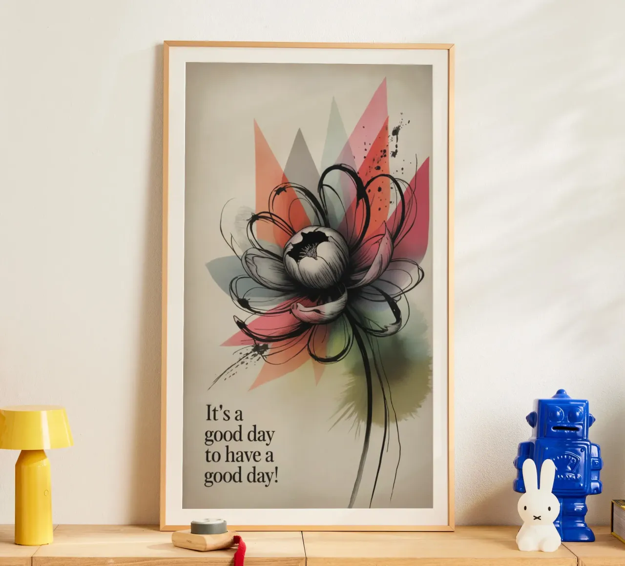 It‘s a good day poster con telaio in legno da 20 Farben