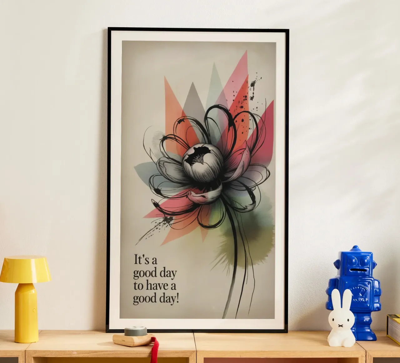 It‘s a good day poster con telaio in legno da 20 Farben