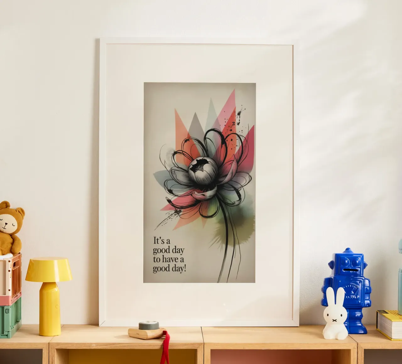 It‘s a good day poster con telaio in legno da 20 Farben