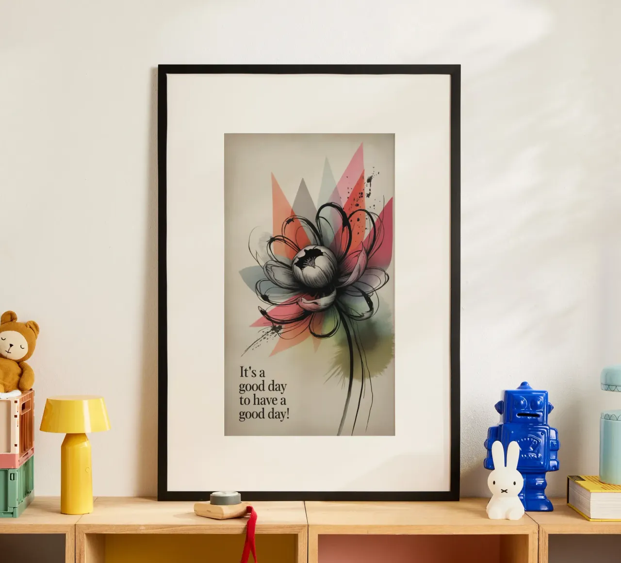 It‘s a good day poster con telaio in legno da 20 Farben