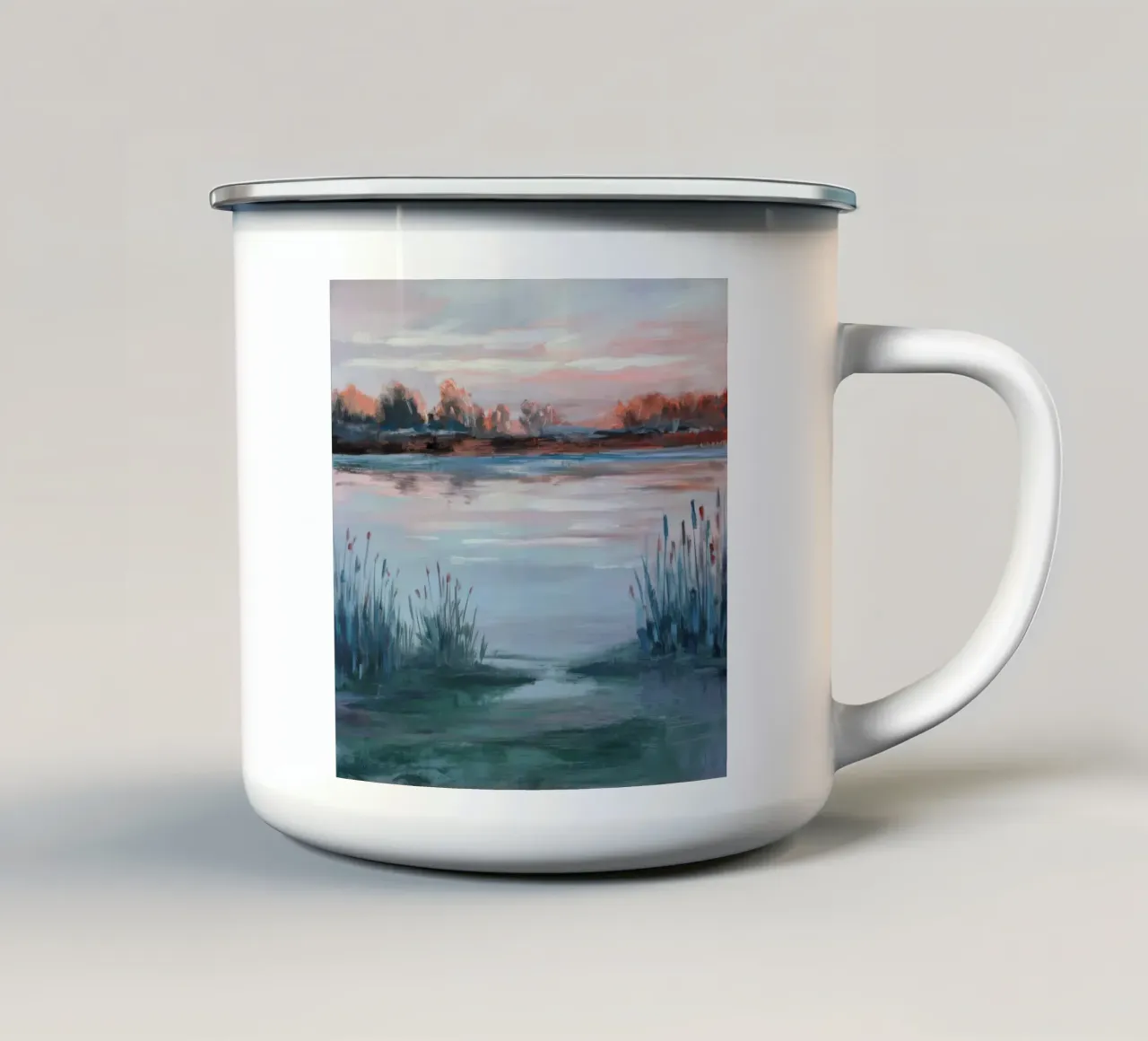 Orizzonte Cremisi Pace tazza in smalto da Solestice Strokes