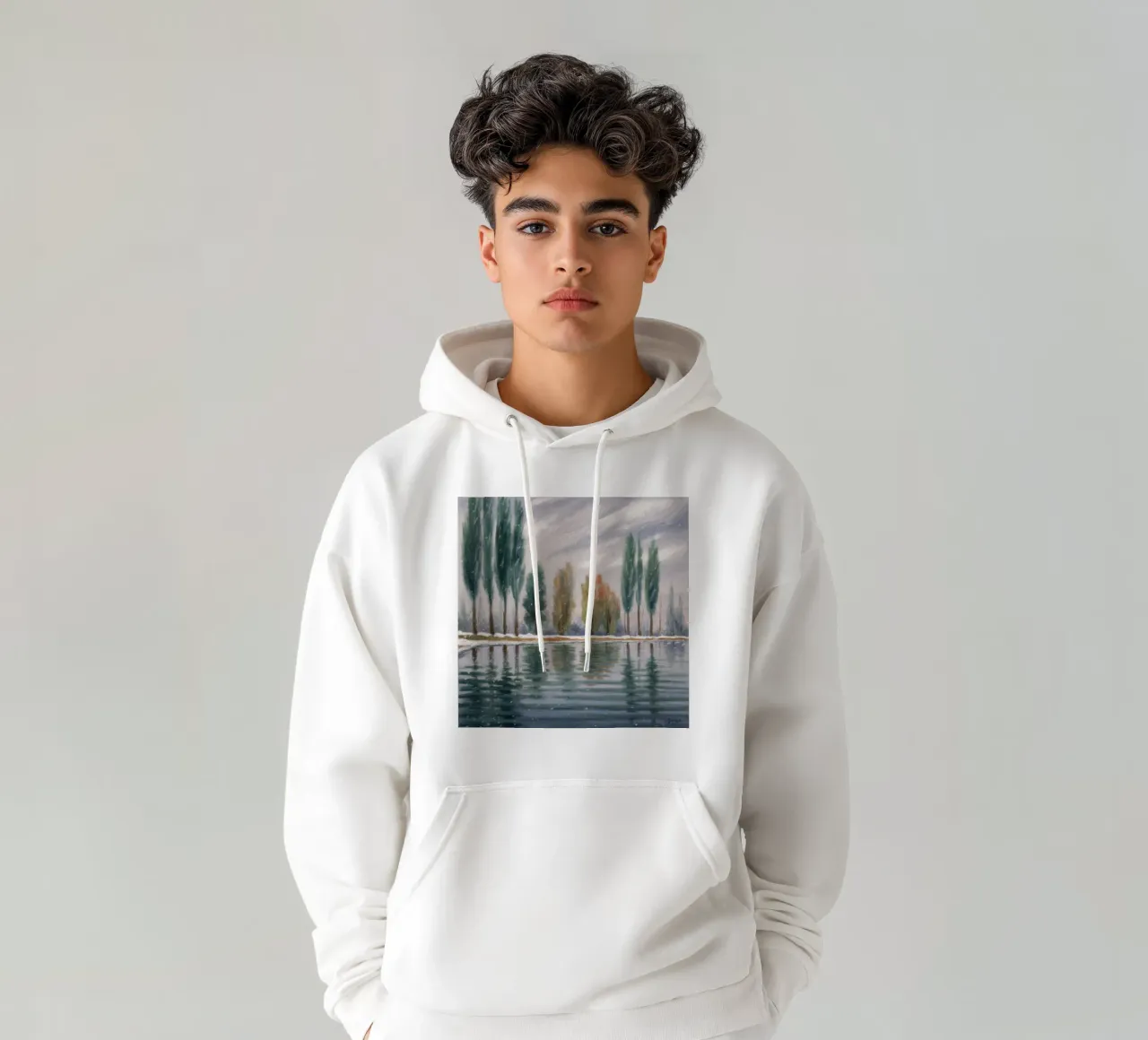 Stand de invierno reflejado sudadera con capucha de Solestice Strokes