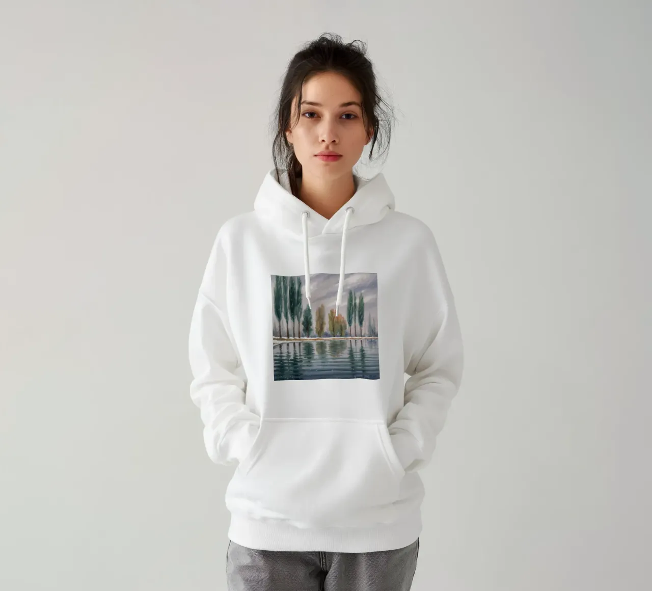 Stand de invierno reflejado sudadera con capucha de Solestice Strokes