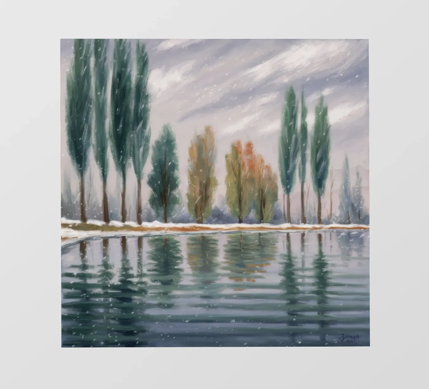 Winterstand Gereflecteerd fotobehang van Solestice Strokes