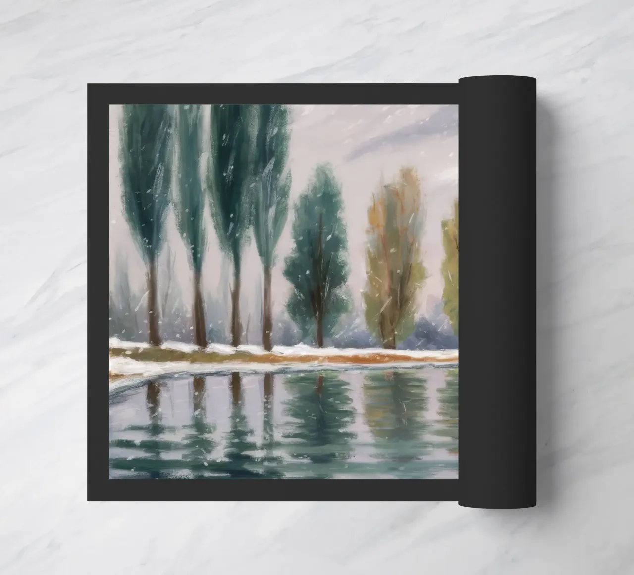 Winter Stand Reflected doormat by Solestice Strokes