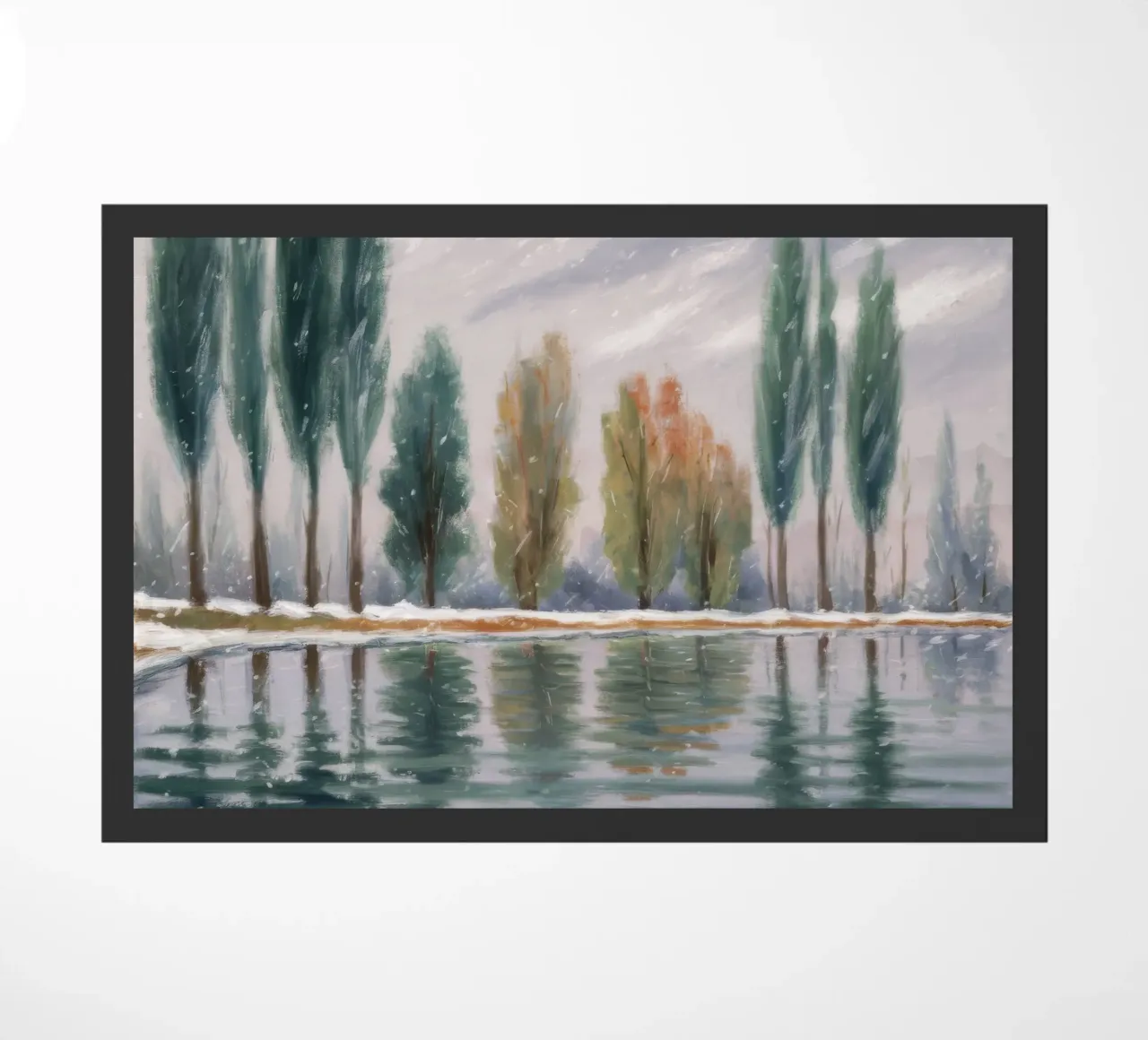 Winter Stand Reflected doormat by Solestice Strokes