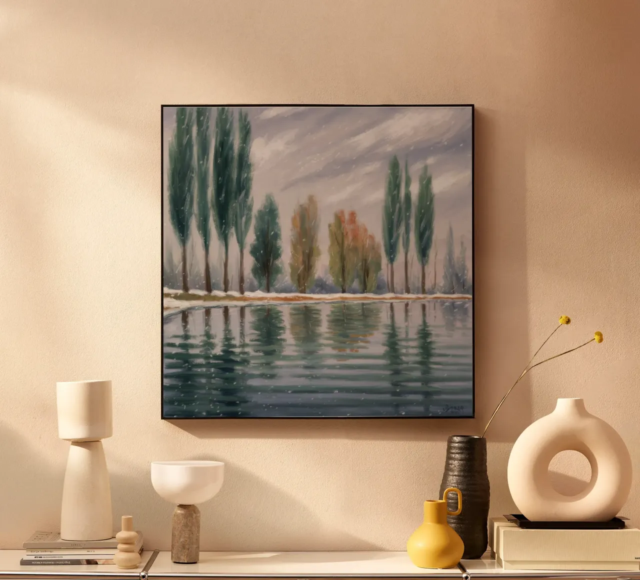 Stand d'hiver réfléchi plexiglas de Solestice Strokes