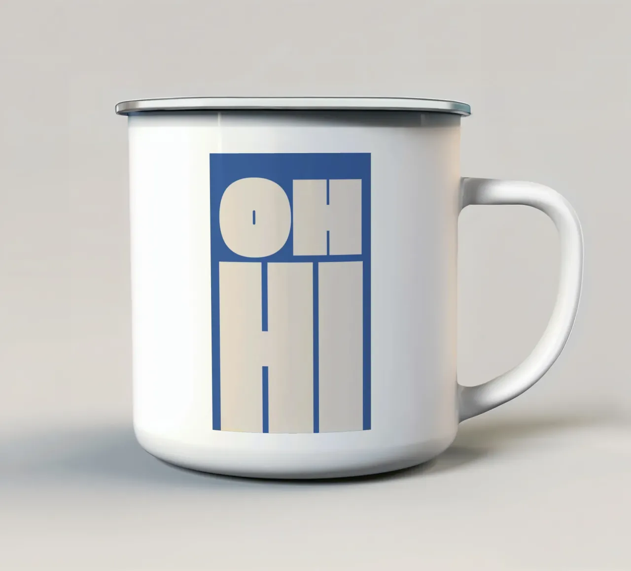 Oh ciao tipografia in grassetto tazza in smalto da pdigitalprints