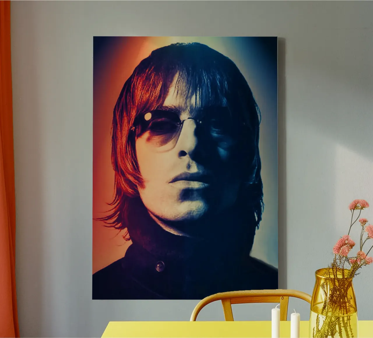 Liam Gallagher portrait tela con Cornice a cassetta da Lembayung art